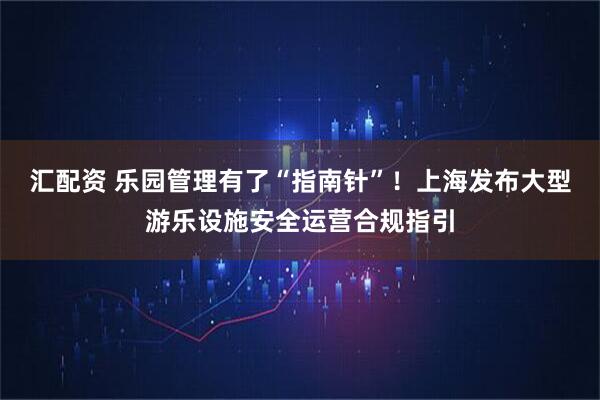 汇配资 乐园管理有了“指南针”！上海发布大型游乐设施安全运营合规指引