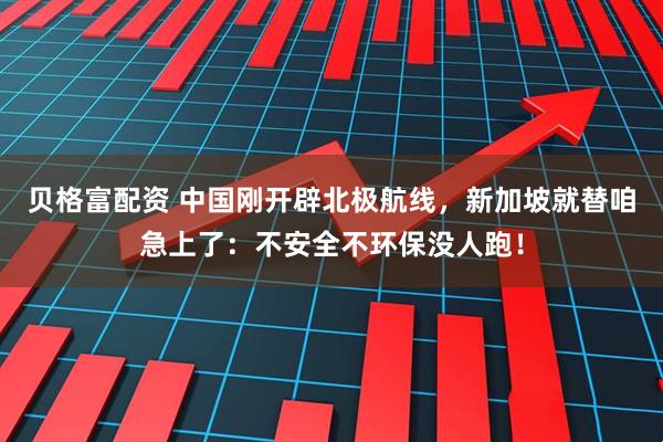 贝格富配资 中国刚开辟北极航线,新加坡就替咱急上了:不安全不环保没人跑!